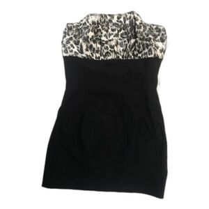 Vintage Dress Women's Y2K Bodycon Strapless Mini Zipped S Black Voxx New York